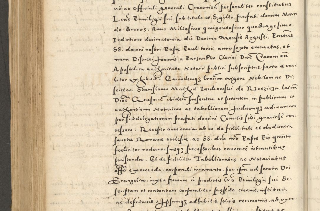 Zdjęcie nr 734 dla obiektu archiwalnego: Acta actorum causarum sententiarum deffinitiuarum, quam interloquutoriarum, decretorum, obligationum, procuratorum etc. coram Reverendo Domino Martino Izbienski de Rusiecz Archidiacono Posnaniensis, custode et in Spiritualibus Vicario generali officiali Cracoviensis, ad Annum Domini Millesimum quingentesimum Sexagesimum Nonum cuius indictio duodecima, Pontus Sanctissimi Pii Papae Quinti Annus quartus foeliciter continuantur