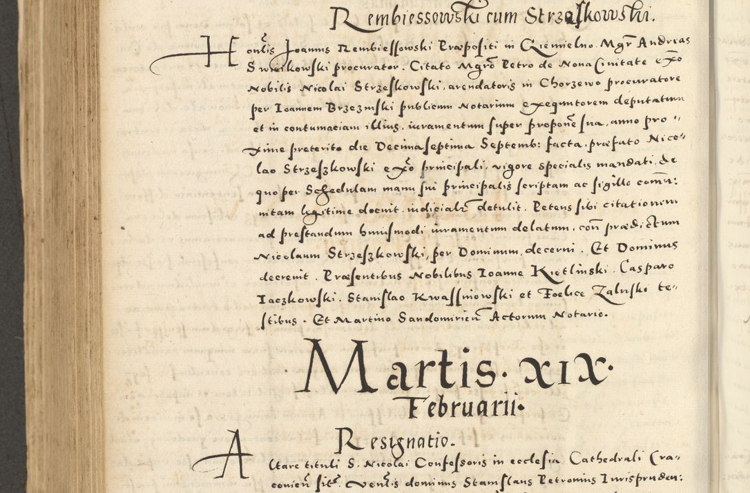 Zdjęcie nr 716 dla obiektu archiwalnego: Acta actorum causarum sententiarum deffinitiuarum, quam interloquutoriarum, decretorum, obligationum, procuratorum etc. coram Reverendo Domino Martino Izbienski de Rusiecz Archidiacono Posnaniensis, custode et in Spiritualibus Vicario generali officiali Cracoviensis, ad Annum Domini Millesimum quingentesimum Sexagesimum Nonum cuius indictio duodecima, Pontus Sanctissimi Pii Papae Quinti Annus quartus foeliciter continuantur