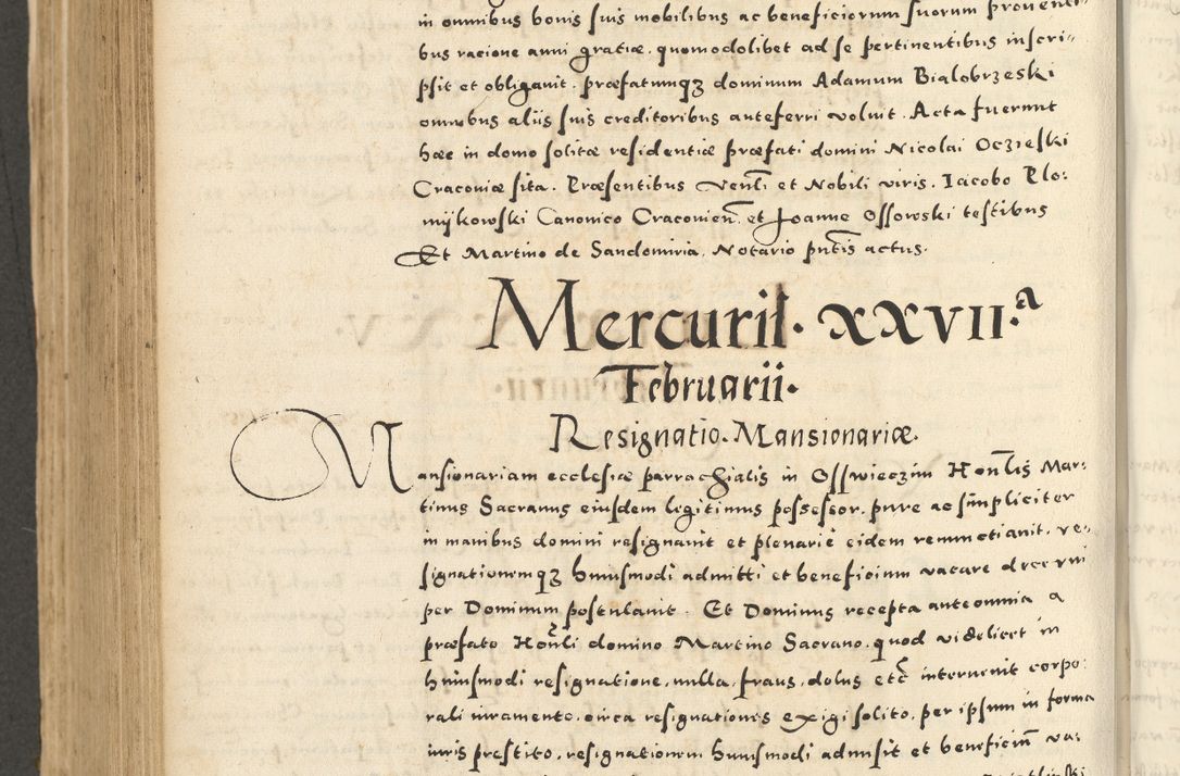 Zdjęcie nr 718 dla obiektu archiwalnego: Acta actorum causarum sententiarum deffinitiuarum, quam interloquutoriarum, decretorum, obligationum, procuratorum etc. coram Reverendo Domino Martino Izbienski de Rusiecz Archidiacono Posnaniensis, custode et in Spiritualibus Vicario generali officiali Cracoviensis, ad Annum Domini Millesimum quingentesimum Sexagesimum Nonum cuius indictio duodecima, Pontus Sanctissimi Pii Papae Quinti Annus quartus foeliciter continuantur