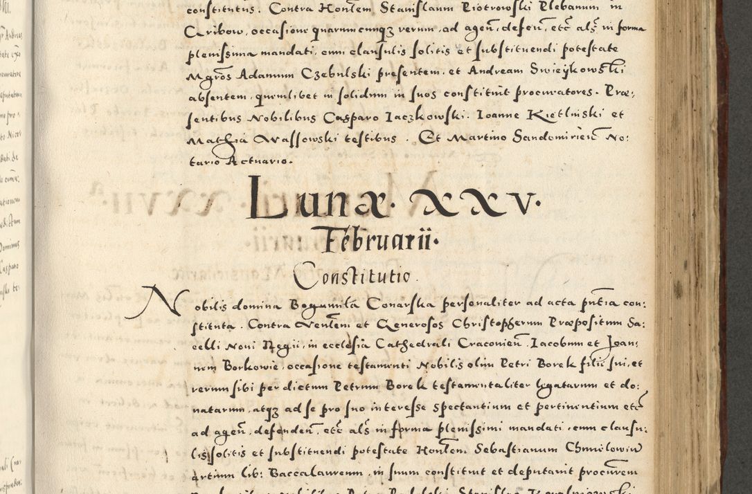Zdjęcie nr 717 dla obiektu archiwalnego: Acta actorum causarum sententiarum deffinitiuarum, quam interloquutoriarum, decretorum, obligationum, procuratorum etc. coram Reverendo Domino Martino Izbienski de Rusiecz Archidiacono Posnaniensis, custode et in Spiritualibus Vicario generali officiali Cracoviensis, ad Annum Domini Millesimum quingentesimum Sexagesimum Nonum cuius indictio duodecima, Pontus Sanctissimi Pii Papae Quinti Annus quartus foeliciter continuantur