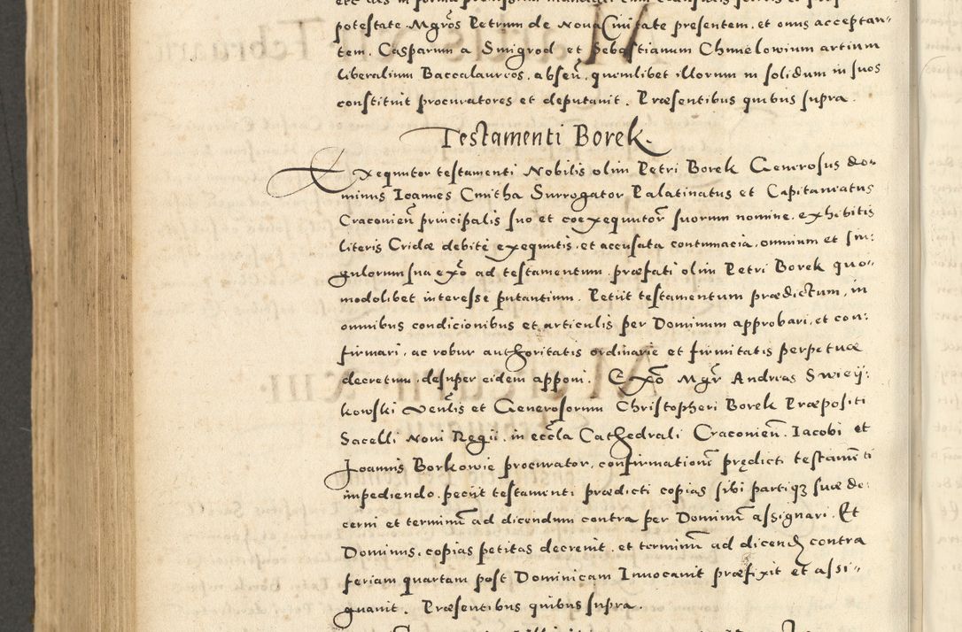 Zdjęcie nr 714 dla obiektu archiwalnego: Acta actorum causarum sententiarum deffinitiuarum, quam interloquutoriarum, decretorum, obligationum, procuratorum etc. coram Reverendo Domino Martino Izbienski de Rusiecz Archidiacono Posnaniensis, custode et in Spiritualibus Vicario generali officiali Cracoviensis, ad Annum Domini Millesimum quingentesimum Sexagesimum Nonum cuius indictio duodecima, Pontus Sanctissimi Pii Papae Quinti Annus quartus foeliciter continuantur