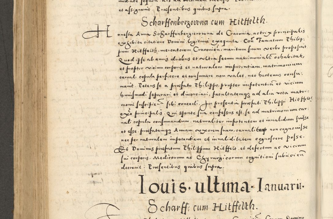 Zdjęcie nr 708 dla obiektu archiwalnego: Acta actorum causarum sententiarum deffinitiuarum, quam interloquutoriarum, decretorum, obligationum, procuratorum etc. coram Reverendo Domino Martino Izbienski de Rusiecz Archidiacono Posnaniensis, custode et in Spiritualibus Vicario generali officiali Cracoviensis, ad Annum Domini Millesimum quingentesimum Sexagesimum Nonum cuius indictio duodecima, Pontus Sanctissimi Pii Papae Quinti Annus quartus foeliciter continuantur