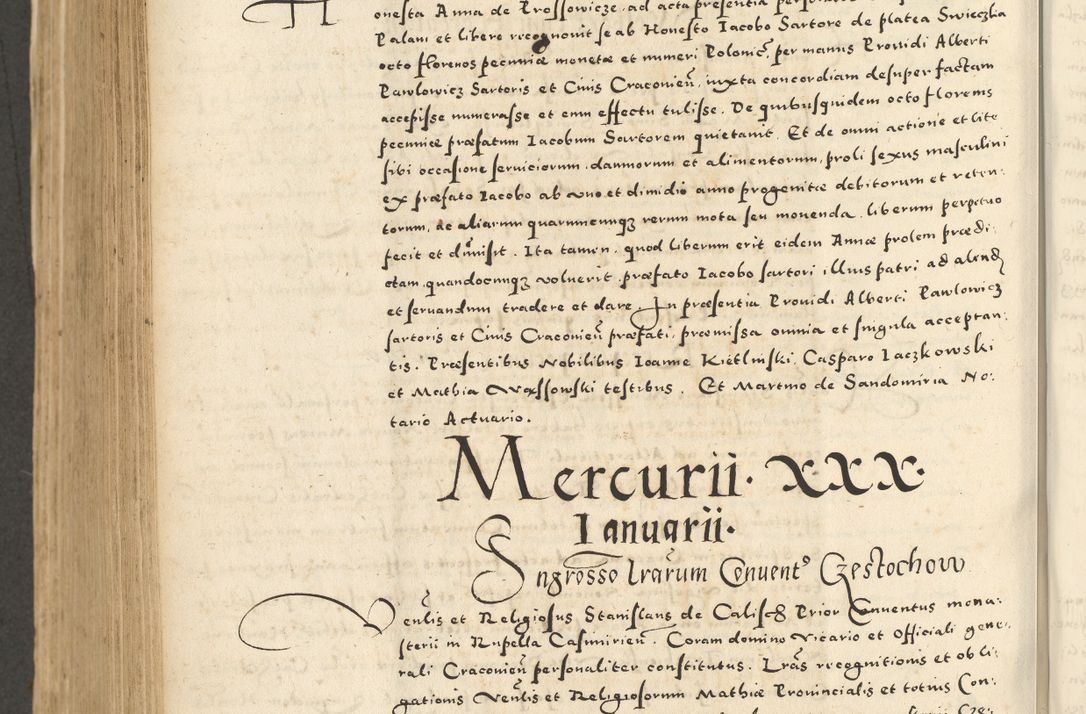 Zdjęcie nr 706 dla obiektu archiwalnego: Acta actorum causarum sententiarum deffinitiuarum, quam interloquutoriarum, decretorum, obligationum, procuratorum etc. coram Reverendo Domino Martino Izbienski de Rusiecz Archidiacono Posnaniensis, custode et in Spiritualibus Vicario generali officiali Cracoviensis, ad Annum Domini Millesimum quingentesimum Sexagesimum Nonum cuius indictio duodecima, Pontus Sanctissimi Pii Papae Quinti Annus quartus foeliciter continuantur