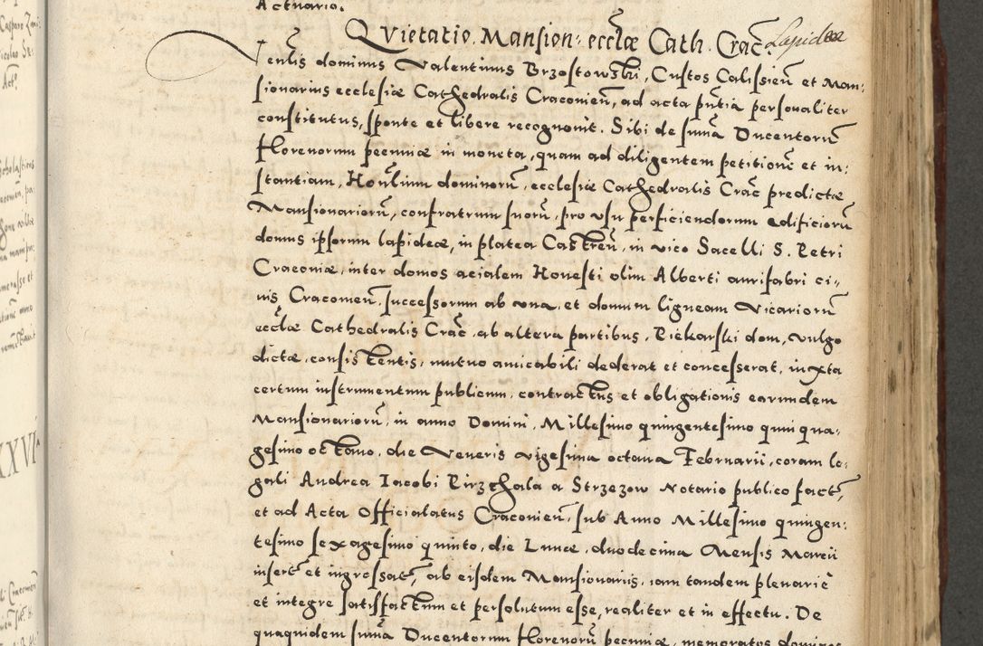 Zdjęcie nr 667 dla obiektu archiwalnego: Acta actorum causarum sententiarum deffinitiuarum, quam interloquutoriarum, decretorum, obligationum, procuratorum etc. coram Reverendo Domino Martino Izbienski de Rusiecz Archidiacono Posnaniensis, custode et in Spiritualibus Vicario generali officiali Cracoviensis, ad Annum Domini Millesimum quingentesimum Sexagesimum Nonum cuius indictio duodecima, Pontus Sanctissimi Pii Papae Quinti Annus quartus foeliciter continuantur