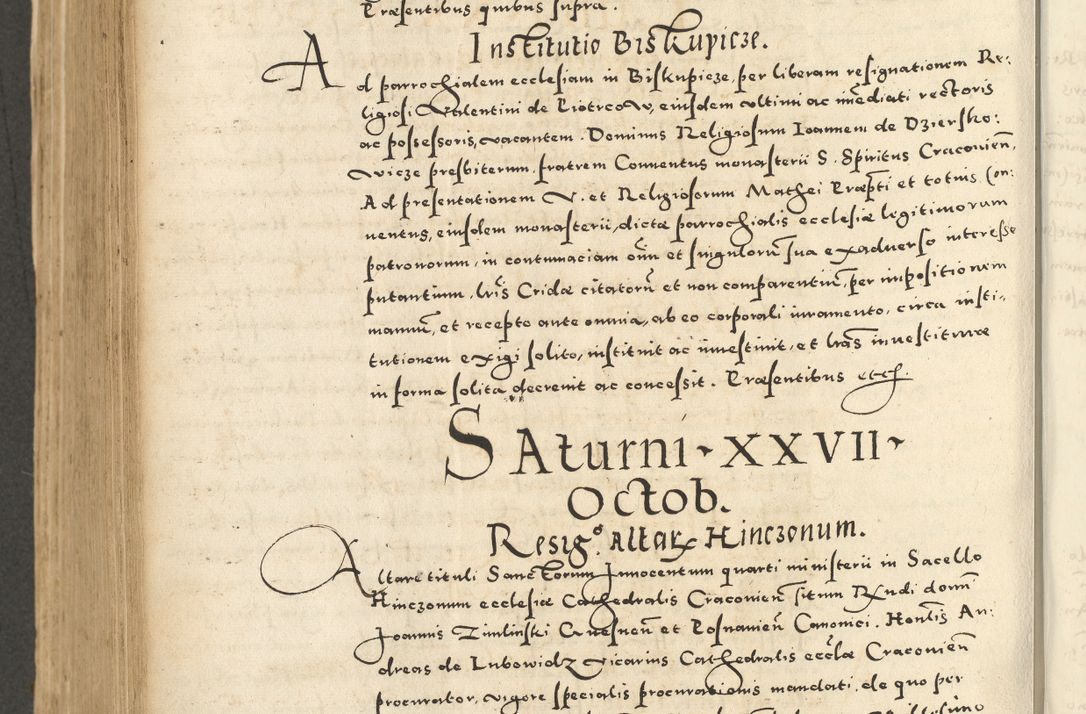Zdjęcie nr 670 dla obiektu archiwalnego: Acta actorum causarum sententiarum deffinitiuarum, quam interloquutoriarum, decretorum, obligationum, procuratorum etc. coram Reverendo Domino Martino Izbienski de Rusiecz Archidiacono Posnaniensis, custode et in Spiritualibus Vicario generali officiali Cracoviensis, ad Annum Domini Millesimum quingentesimum Sexagesimum Nonum cuius indictio duodecima, Pontus Sanctissimi Pii Papae Quinti Annus quartus foeliciter continuantur