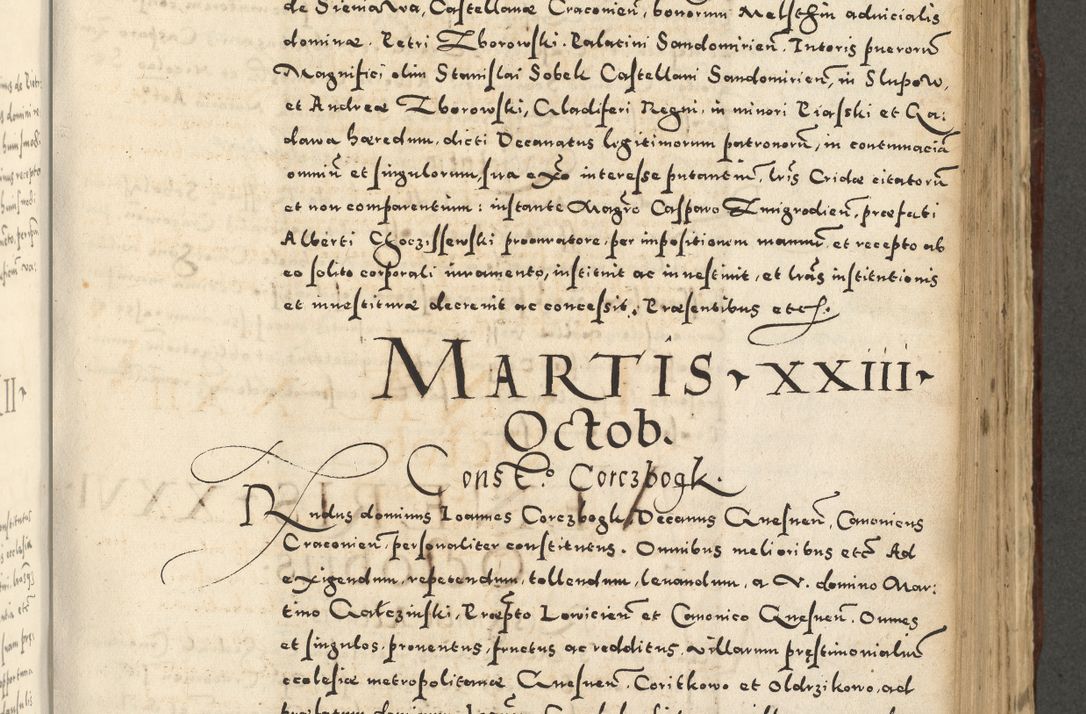 Zdjęcie nr 665 dla obiektu archiwalnego: Acta actorum causarum sententiarum deffinitiuarum, quam interloquutoriarum, decretorum, obligationum, procuratorum etc. coram Reverendo Domino Martino Izbienski de Rusiecz Archidiacono Posnaniensis, custode et in Spiritualibus Vicario generali officiali Cracoviensis, ad Annum Domini Millesimum quingentesimum Sexagesimum Nonum cuius indictio duodecima, Pontus Sanctissimi Pii Papae Quinti Annus quartus foeliciter continuantur