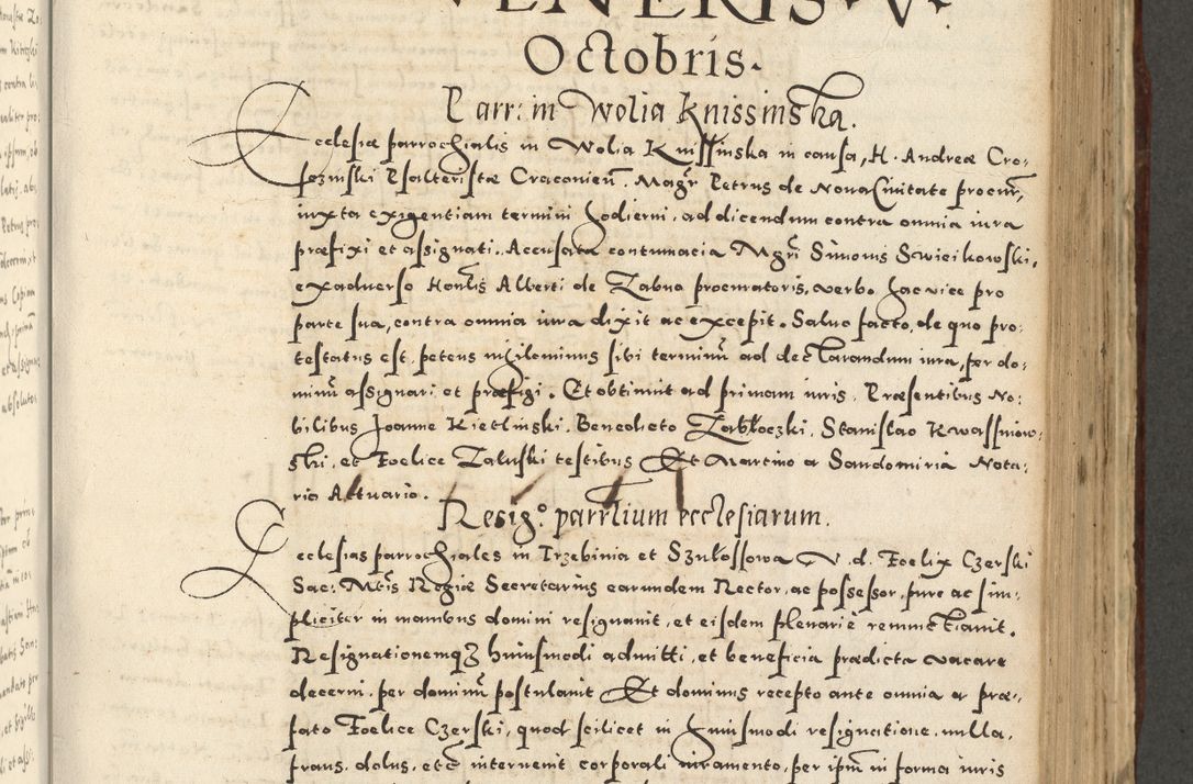 Zdjęcie nr 645 dla obiektu archiwalnego: Acta actorum causarum sententiarum deffinitiuarum, quam interloquutoriarum, decretorum, obligationum, procuratorum etc. coram Reverendo Domino Martino Izbienski de Rusiecz Archidiacono Posnaniensis, custode et in Spiritualibus Vicario generali officiali Cracoviensis, ad Annum Domini Millesimum quingentesimum Sexagesimum Nonum cuius indictio duodecima, Pontus Sanctissimi Pii Papae Quinti Annus quartus foeliciter continuantur