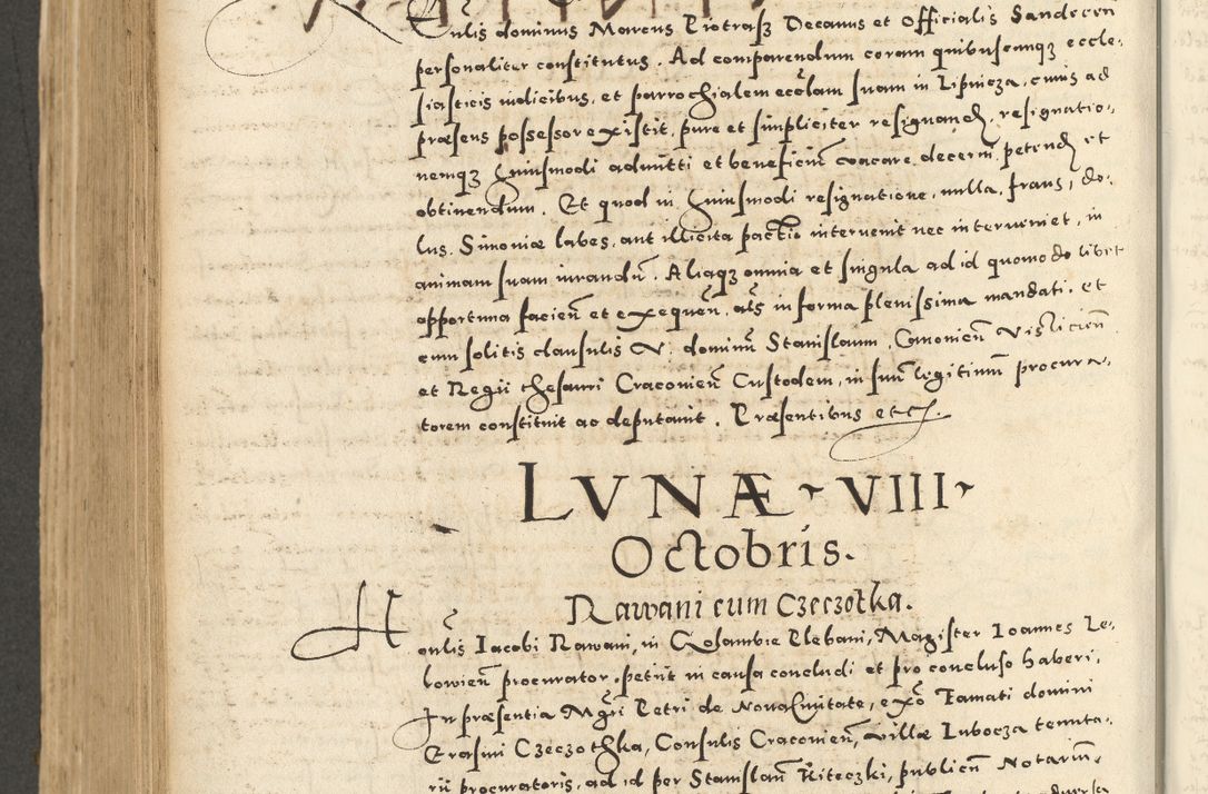 Zdjęcie nr 646 dla obiektu archiwalnego: Acta actorum causarum sententiarum deffinitiuarum, quam interloquutoriarum, decretorum, obligationum, procuratorum etc. coram Reverendo Domino Martino Izbienski de Rusiecz Archidiacono Posnaniensis, custode et in Spiritualibus Vicario generali officiali Cracoviensis, ad Annum Domini Millesimum quingentesimum Sexagesimum Nonum cuius indictio duodecima, Pontus Sanctissimi Pii Papae Quinti Annus quartus foeliciter continuantur