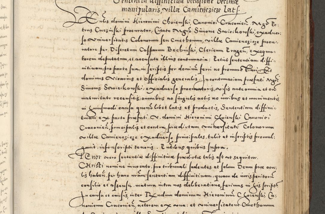 Zdjęcie nr 641 dla obiektu archiwalnego: Acta actorum causarum sententiarum deffinitiuarum, quam interloquutoriarum, decretorum, obligationum, procuratorum etc. coram Reverendo Domino Martino Izbienski de Rusiecz Archidiacono Posnaniensis, custode et in Spiritualibus Vicario generali officiali Cracoviensis, ad Annum Domini Millesimum quingentesimum Sexagesimum Nonum cuius indictio duodecima, Pontus Sanctissimi Pii Papae Quinti Annus quartus foeliciter continuantur