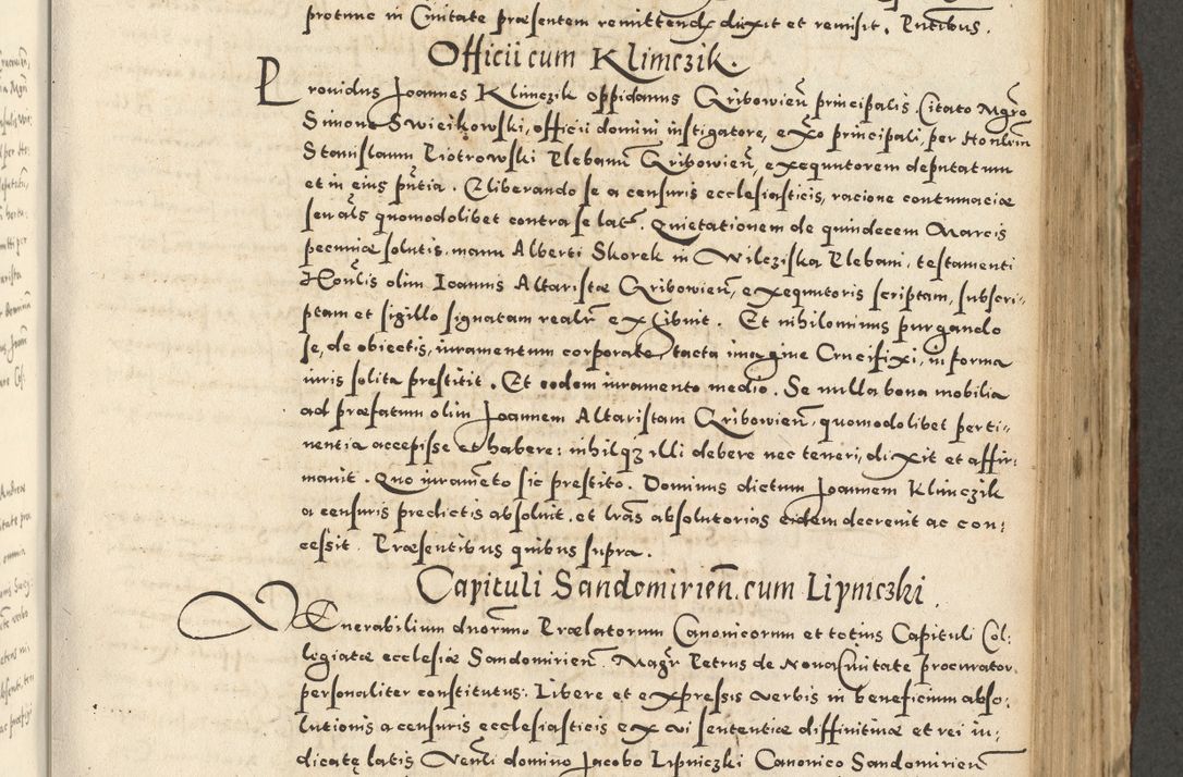 Zdjęcie nr 639 dla obiektu archiwalnego: Acta actorum causarum sententiarum deffinitiuarum, quam interloquutoriarum, decretorum, obligationum, procuratorum etc. coram Reverendo Domino Martino Izbienski de Rusiecz Archidiacono Posnaniensis, custode et in Spiritualibus Vicario generali officiali Cracoviensis, ad Annum Domini Millesimum quingentesimum Sexagesimum Nonum cuius indictio duodecima, Pontus Sanctissimi Pii Papae Quinti Annus quartus foeliciter continuantur