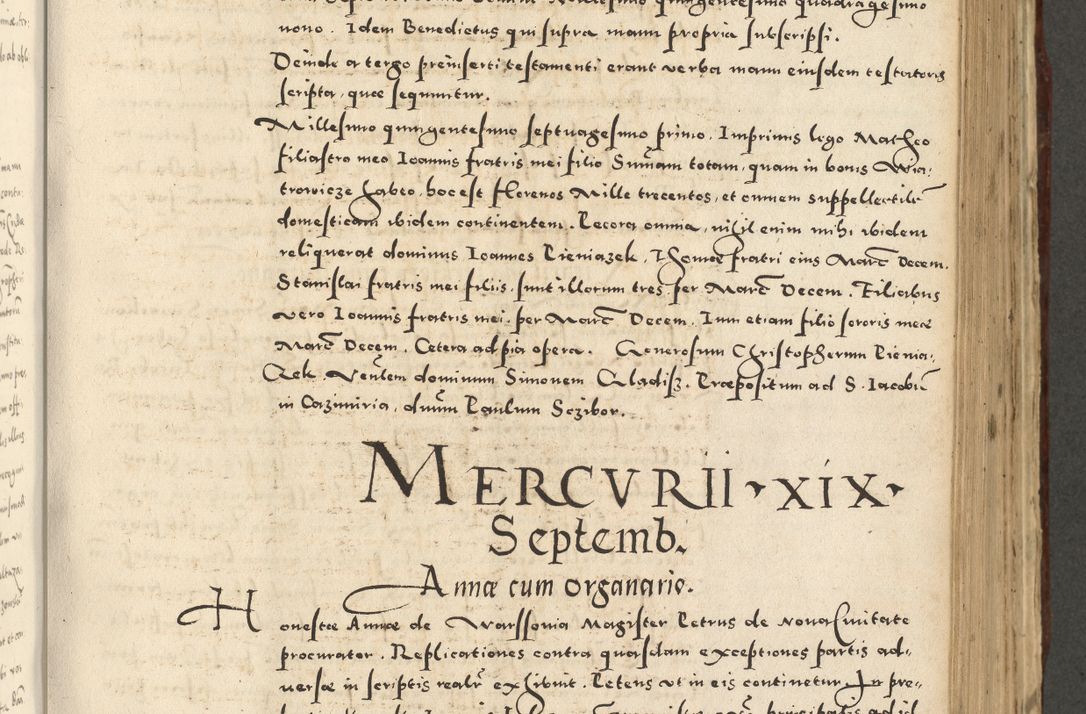 Zdjęcie nr 629 dla obiektu archiwalnego: Acta actorum causarum sententiarum deffinitiuarum, quam interloquutoriarum, decretorum, obligationum, procuratorum etc. coram Reverendo Domino Martino Izbienski de Rusiecz Archidiacono Posnaniensis, custode et in Spiritualibus Vicario generali officiali Cracoviensis, ad Annum Domini Millesimum quingentesimum Sexagesimum Nonum cuius indictio duodecima, Pontus Sanctissimi Pii Papae Quinti Annus quartus foeliciter continuantur