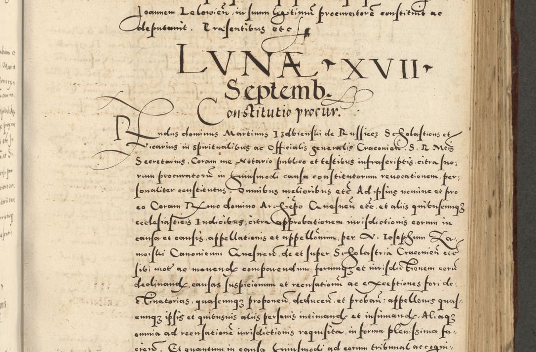 Zdjęcie nr 625 dla obiektu archiwalnego: Acta actorum causarum sententiarum deffinitiuarum, quam interloquutoriarum, decretorum, obligationum, procuratorum etc. coram Reverendo Domino Martino Izbienski de Rusiecz Archidiacono Posnaniensis, custode et in Spiritualibus Vicario generali officiali Cracoviensis, ad Annum Domini Millesimum quingentesimum Sexagesimum Nonum cuius indictio duodecima, Pontus Sanctissimi Pii Papae Quinti Annus quartus foeliciter continuantur