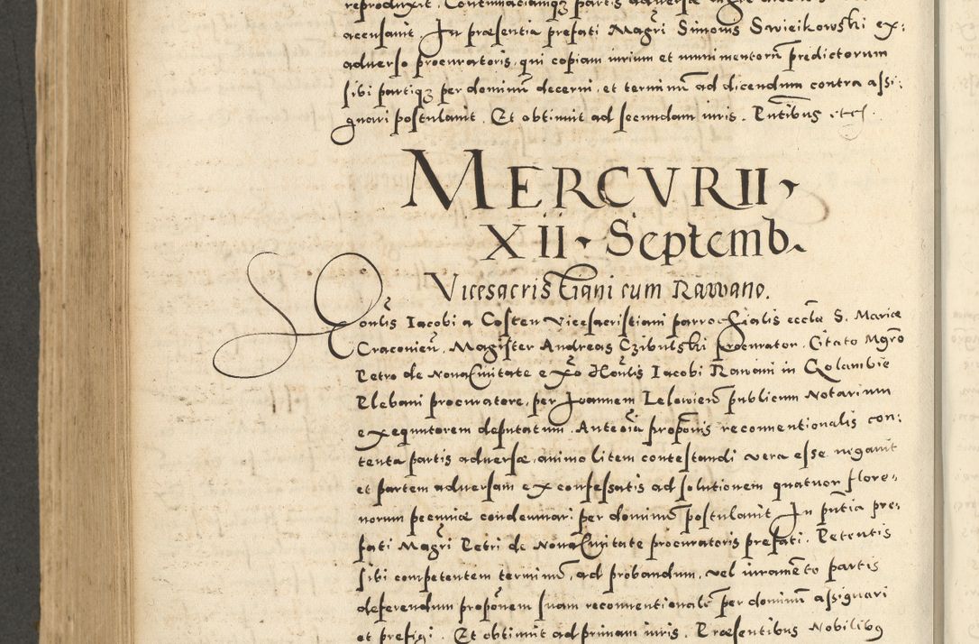 Zdjęcie nr 622 dla obiektu archiwalnego: Acta actorum causarum sententiarum deffinitiuarum, quam interloquutoriarum, decretorum, obligationum, procuratorum etc. coram Reverendo Domino Martino Izbienski de Rusiecz Archidiacono Posnaniensis, custode et in Spiritualibus Vicario generali officiali Cracoviensis, ad Annum Domini Millesimum quingentesimum Sexagesimum Nonum cuius indictio duodecima, Pontus Sanctissimi Pii Papae Quinti Annus quartus foeliciter continuantur