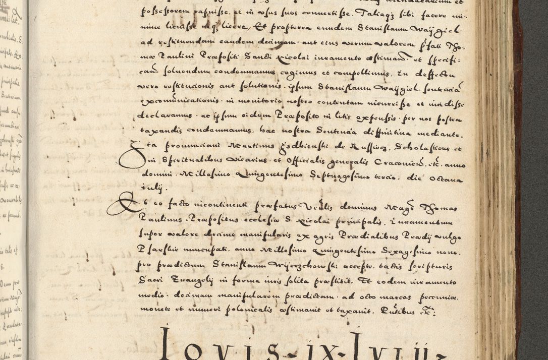 Zdjęcie nr 1005 dla obiektu archiwalnego: Acta actorum causarum sententiarum deffinitiuarum, quam interloquutoriarum, decretorum, obligationum, procuratorum etc. coram Reverendo Domino Martino Izbienski de Rusiecz Archidiacono Posnaniensis, custode et in Spiritualibus Vicario generali officiali Cracoviensis, ad Annum Domini Millesimum quingentesimum Sexagesimum Nonum cuius indictio duodecima, Pontus Sanctissimi Pii Papae Quinti Annus quartus foeliciter continuantur