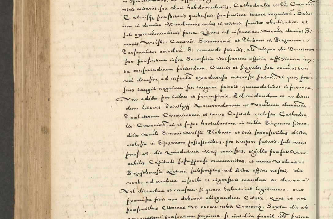 Zdjęcie nr 984 dla obiektu archiwalnego: Acta actorum causarum sententiarum deffinitiuarum, quam interloquutoriarum, decretorum, obligationum, procuratorum etc. coram Reverendo Domino Martino Izbienski de Rusiecz Archidiacono Posnaniensis, custode et in Spiritualibus Vicario generali officiali Cracoviensis, ad Annum Domini Millesimum quingentesimum Sexagesimum Nonum cuius indictio duodecima, Pontus Sanctissimi Pii Papae Quinti Annus quartus foeliciter continuantur