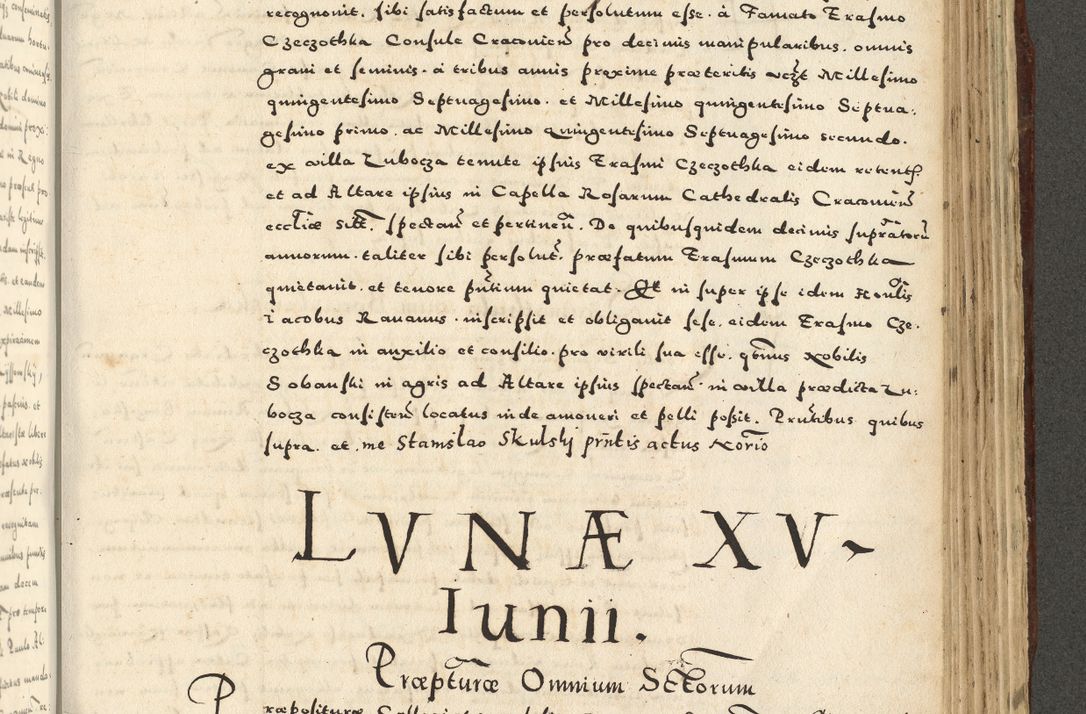 Zdjęcie nr 973 dla obiektu archiwalnego: Acta actorum causarum sententiarum deffinitiuarum, quam interloquutoriarum, decretorum, obligationum, procuratorum etc. coram Reverendo Domino Martino Izbienski de Rusiecz Archidiacono Posnaniensis, custode et in Spiritualibus Vicario generali officiali Cracoviensis, ad Annum Domini Millesimum quingentesimum Sexagesimum Nonum cuius indictio duodecima, Pontus Sanctissimi Pii Papae Quinti Annus quartus foeliciter continuantur