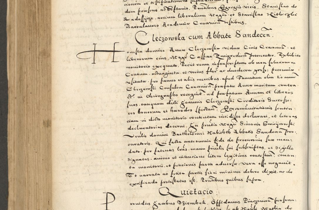 Zdjęcie nr 948 dla obiektu archiwalnego: Acta actorum causarum sententiarum deffinitiuarum, quam interloquutoriarum, decretorum, obligationum, procuratorum etc. coram Reverendo Domino Martino Izbienski de Rusiecz Archidiacono Posnaniensis, custode et in Spiritualibus Vicario generali officiali Cracoviensis, ad Annum Domini Millesimum quingentesimum Sexagesimum Nonum cuius indictio duodecima, Pontus Sanctissimi Pii Papae Quinti Annus quartus foeliciter continuantur