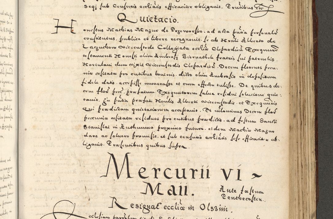 Zdjęcie nr 935 dla obiektu archiwalnego: Acta actorum causarum sententiarum deffinitiuarum, quam interloquutoriarum, decretorum, obligationum, procuratorum etc. coram Reverendo Domino Martino Izbienski de Rusiecz Archidiacono Posnaniensis, custode et in Spiritualibus Vicario generali officiali Cracoviensis, ad Annum Domini Millesimum quingentesimum Sexagesimum Nonum cuius indictio duodecima, Pontus Sanctissimi Pii Papae Quinti Annus quartus foeliciter continuantur