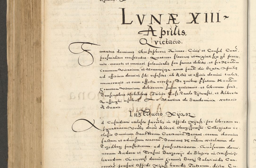 Zdjęcie nr 922 dla obiektu archiwalnego: Acta actorum causarum sententiarum deffinitiuarum, quam interloquutoriarum, decretorum, obligationum, procuratorum etc. coram Reverendo Domino Martino Izbienski de Rusiecz Archidiacono Posnaniensis, custode et in Spiritualibus Vicario generali officiali Cracoviensis, ad Annum Domini Millesimum quingentesimum Sexagesimum Nonum cuius indictio duodecima, Pontus Sanctissimi Pii Papae Quinti Annus quartus foeliciter continuantur