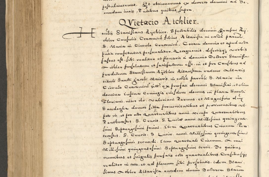 Zdjęcie nr 886 dla obiektu archiwalnego: Acta actorum causarum sententiarum deffinitiuarum, quam interloquutoriarum, decretorum, obligationum, procuratorum etc. coram Reverendo Domino Martino Izbienski de Rusiecz Archidiacono Posnaniensis, custode et in Spiritualibus Vicario generali officiali Cracoviensis, ad Annum Domini Millesimum quingentesimum Sexagesimum Nonum cuius indictio duodecima, Pontus Sanctissimi Pii Papae Quinti Annus quartus foeliciter continuantur
