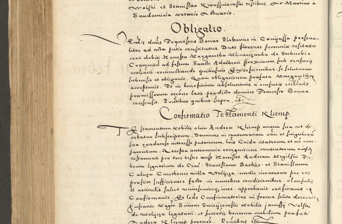 Zdjęcie nr 874 dla obiektu archiwalnego: Acta actorum causarum sententiarum deffinitiuarum, quam interloquutoriarum, decretorum, obligationum, procuratorum etc. coram Reverendo Domino Martino Izbienski de Rusiecz Archidiacono Posnaniensis, custode et in Spiritualibus Vicario generali officiali Cracoviensis, ad Annum Domini Millesimum quingentesimum Sexagesimum Nonum cuius indictio duodecima, Pontus Sanctissimi Pii Papae Quinti Annus quartus foeliciter continuantur