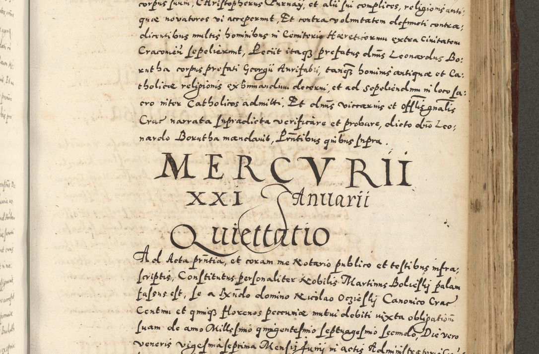 Zdjęcie nr 839 dla obiektu archiwalnego: Acta actorum causarum sententiarum deffinitiuarum, quam interloquutoriarum, decretorum, obligationum, procuratorum etc. coram Reverendo Domino Martino Izbienski de Rusiecz Archidiacono Posnaniensis, custode et in Spiritualibus Vicario generali officiali Cracoviensis, ad Annum Domini Millesimum quingentesimum Sexagesimum Nonum cuius indictio duodecima, Pontus Sanctissimi Pii Papae Quinti Annus quartus foeliciter continuantur