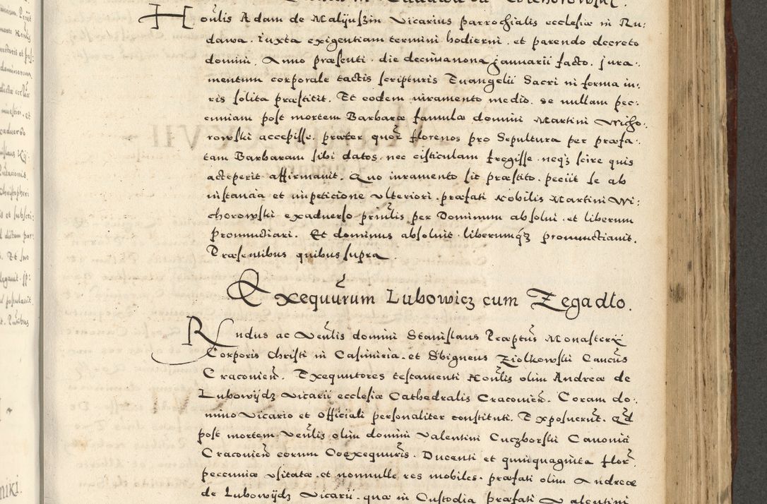 Zdjęcie nr 843 dla obiektu archiwalnego: Acta actorum causarum sententiarum deffinitiuarum, quam interloquutoriarum, decretorum, obligationum, procuratorum etc. coram Reverendo Domino Martino Izbienski de Rusiecz Archidiacono Posnaniensis, custode et in Spiritualibus Vicario generali officiali Cracoviensis, ad Annum Domini Millesimum quingentesimum Sexagesimum Nonum cuius indictio duodecima, Pontus Sanctissimi Pii Papae Quinti Annus quartus foeliciter continuantur