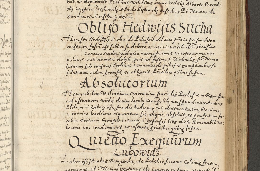 Zdjęcie nr 833 dla obiektu archiwalnego: Acta actorum causarum sententiarum deffinitiuarum, quam interloquutoriarum, decretorum, obligationum, procuratorum etc. coram Reverendo Domino Martino Izbienski de Rusiecz Archidiacono Posnaniensis, custode et in Spiritualibus Vicario generali officiali Cracoviensis, ad Annum Domini Millesimum quingentesimum Sexagesimum Nonum cuius indictio duodecima, Pontus Sanctissimi Pii Papae Quinti Annus quartus foeliciter continuantur
