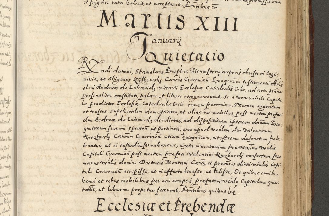 Zdjęcie nr 831 dla obiektu archiwalnego: Acta actorum causarum sententiarum deffinitiuarum, quam interloquutoriarum, decretorum, obligationum, procuratorum etc. coram Reverendo Domino Martino Izbienski de Rusiecz Archidiacono Posnaniensis, custode et in Spiritualibus Vicario generali officiali Cracoviensis, ad Annum Domini Millesimum quingentesimum Sexagesimum Nonum cuius indictio duodecima, Pontus Sanctissimi Pii Papae Quinti Annus quartus foeliciter continuantur