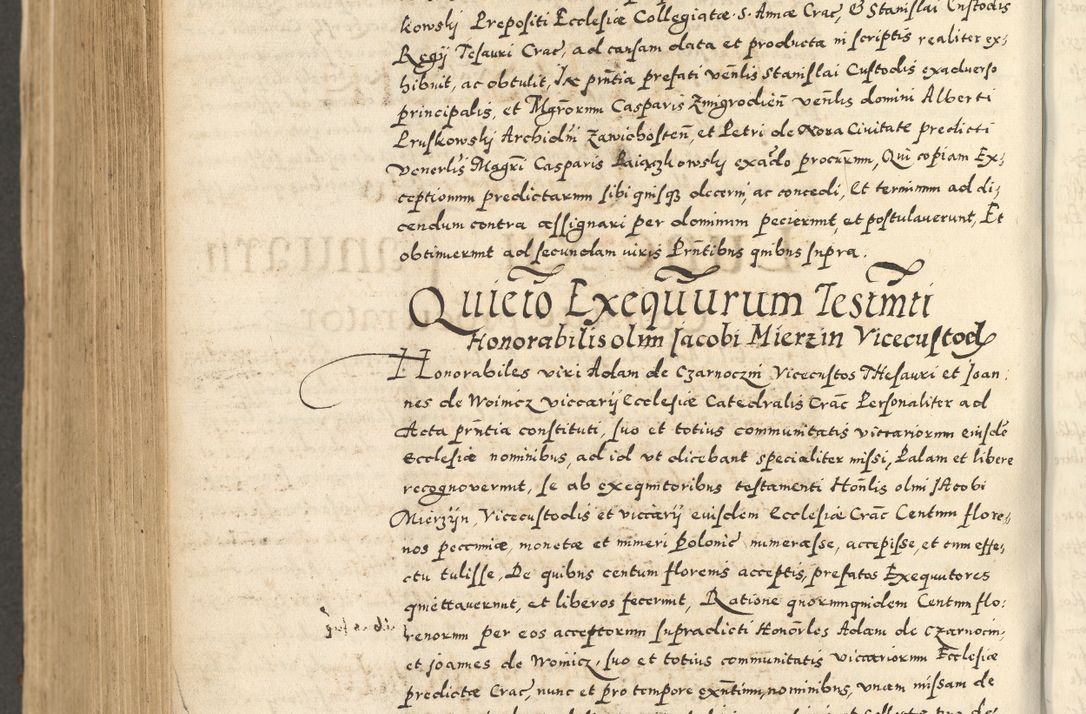 Zdjęcie nr 830 dla obiektu archiwalnego: Acta actorum causarum sententiarum deffinitiuarum, quam interloquutoriarum, decretorum, obligationum, procuratorum etc. coram Reverendo Domino Martino Izbienski de Rusiecz Archidiacono Posnaniensis, custode et in Spiritualibus Vicario generali officiali Cracoviensis, ad Annum Domini Millesimum quingentesimum Sexagesimum Nonum cuius indictio duodecima, Pontus Sanctissimi Pii Papae Quinti Annus quartus foeliciter continuantur