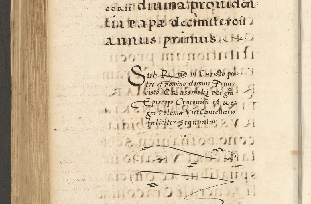 Zdjęcie nr 822 dla obiektu archiwalnego: Acta actorum causarum sententiarum deffinitiuarum, quam interloquutoriarum, decretorum, obligationum, procuratorum etc. coram Reverendo Domino Martino Izbienski de Rusiecz Archidiacono Posnaniensis, custode et in Spiritualibus Vicario generali officiali Cracoviensis, ad Annum Domini Millesimum quingentesimum Sexagesimum Nonum cuius indictio duodecima, Pontus Sanctissimi Pii Papae Quinti Annus quartus foeliciter continuantur