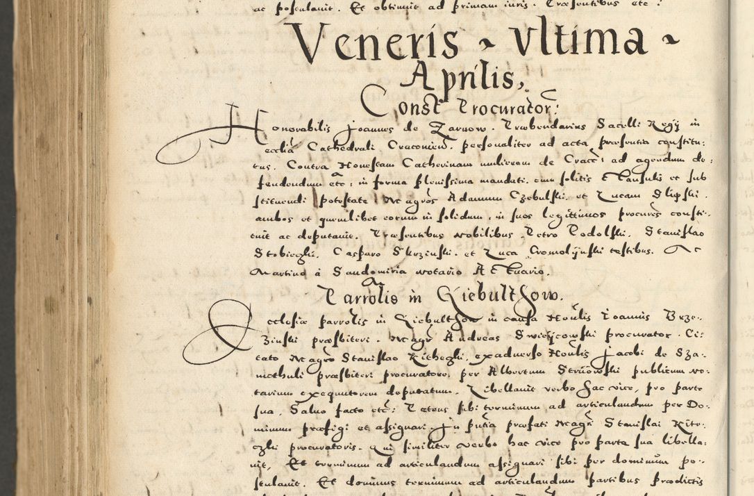 Zdjęcie nr 1214 dla obiektu archiwalnego: Acta actorum causarum sententiarum deffinitiuarum, quam interloquutoriarum, decretorum, obligationum, procuratorum etc. coram Reverendo Domino Martino Izbienski de Rusiecz Archidiacono Posnaniensis, custode et in Spiritualibus Vicario generali officiali Cracoviensis, ad Annum Domini Millesimum quingentesimum Sexagesimum Nonum cuius indictio duodecima, Pontus Sanctissimi Pii Papae Quinti Annus quartus foeliciter continuantur