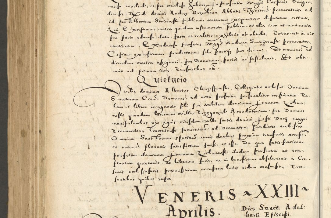Zdjęcie nr 1204 dla obiektu archiwalnego: Acta actorum causarum sententiarum deffinitiuarum, quam interloquutoriarum, decretorum, obligationum, procuratorum etc. coram Reverendo Domino Martino Izbienski de Rusiecz Archidiacono Posnaniensis, custode et in Spiritualibus Vicario generali officiali Cracoviensis, ad Annum Domini Millesimum quingentesimum Sexagesimum Nonum cuius indictio duodecima, Pontus Sanctissimi Pii Papae Quinti Annus quartus foeliciter continuantur