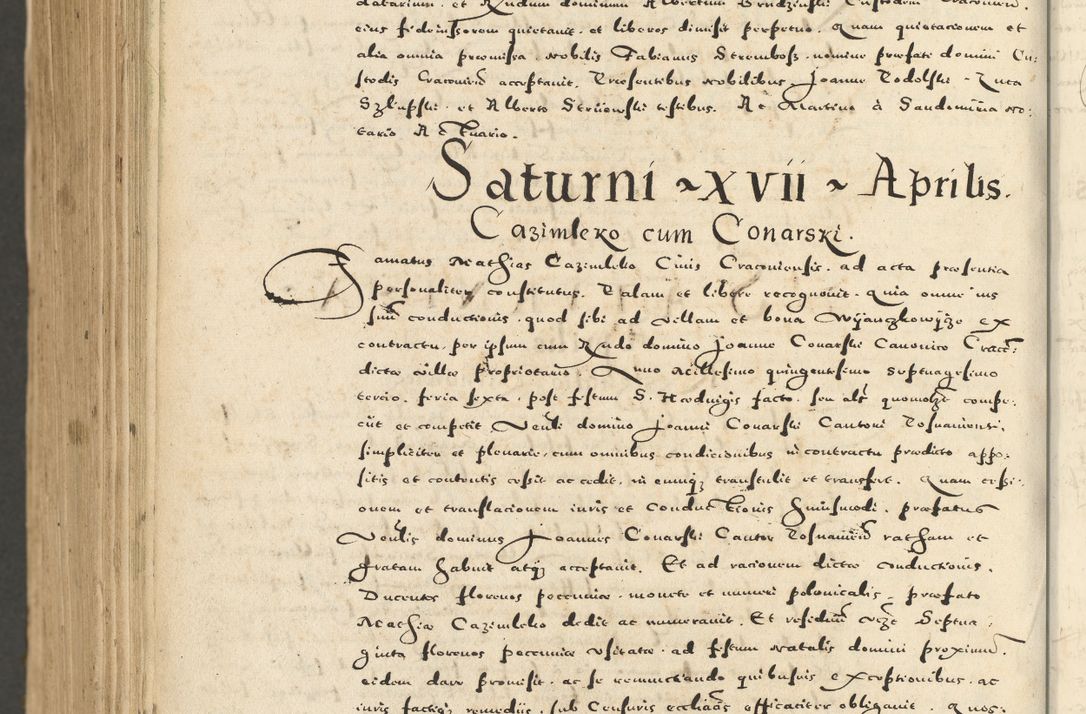 Zdjęcie nr 1198 dla obiektu archiwalnego: Acta actorum causarum sententiarum deffinitiuarum, quam interloquutoriarum, decretorum, obligationum, procuratorum etc. coram Reverendo Domino Martino Izbienski de Rusiecz Archidiacono Posnaniensis, custode et in Spiritualibus Vicario generali officiali Cracoviensis, ad Annum Domini Millesimum quingentesimum Sexagesimum Nonum cuius indictio duodecima, Pontus Sanctissimi Pii Papae Quinti Annus quartus foeliciter continuantur