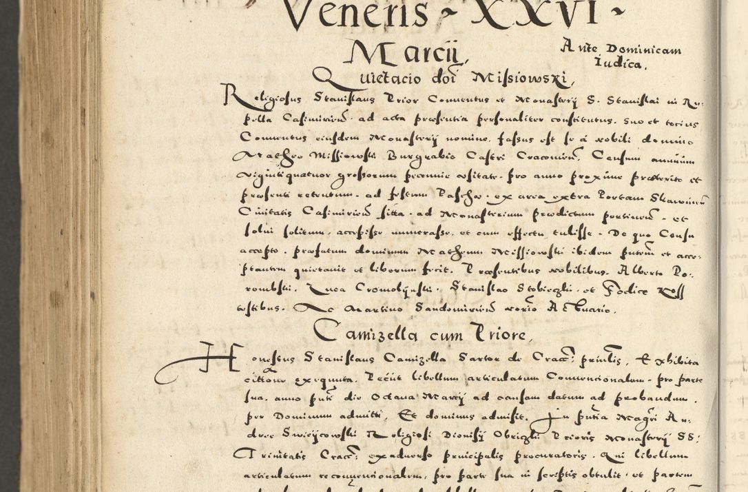 Zdjęcie nr 1188 dla obiektu archiwalnego: Acta actorum causarum sententiarum deffinitiuarum, quam interloquutoriarum, decretorum, obligationum, procuratorum etc. coram Reverendo Domino Martino Izbienski de Rusiecz Archidiacono Posnaniensis, custode et in Spiritualibus Vicario generali officiali Cracoviensis, ad Annum Domini Millesimum quingentesimum Sexagesimum Nonum cuius indictio duodecima, Pontus Sanctissimi Pii Papae Quinti Annus quartus foeliciter continuantur