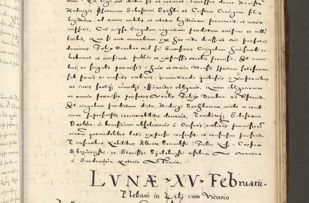 Zdjęcie nr 1147 dla obiektu archiwalnego: Acta actorum causarum sententiarum deffinitiuarum, quam interloquutoriarum, decretorum, obligationum, procuratorum etc. coram Reverendo Domino Martino Izbienski de Rusiecz Archidiacono Posnaniensis, custode et in Spiritualibus Vicario generali officiali Cracoviensis, ad Annum Domini Millesimum quingentesimum Sexagesimum Nonum cuius indictio duodecima, Pontus Sanctissimi Pii Papae Quinti Annus quartus foeliciter continuantur