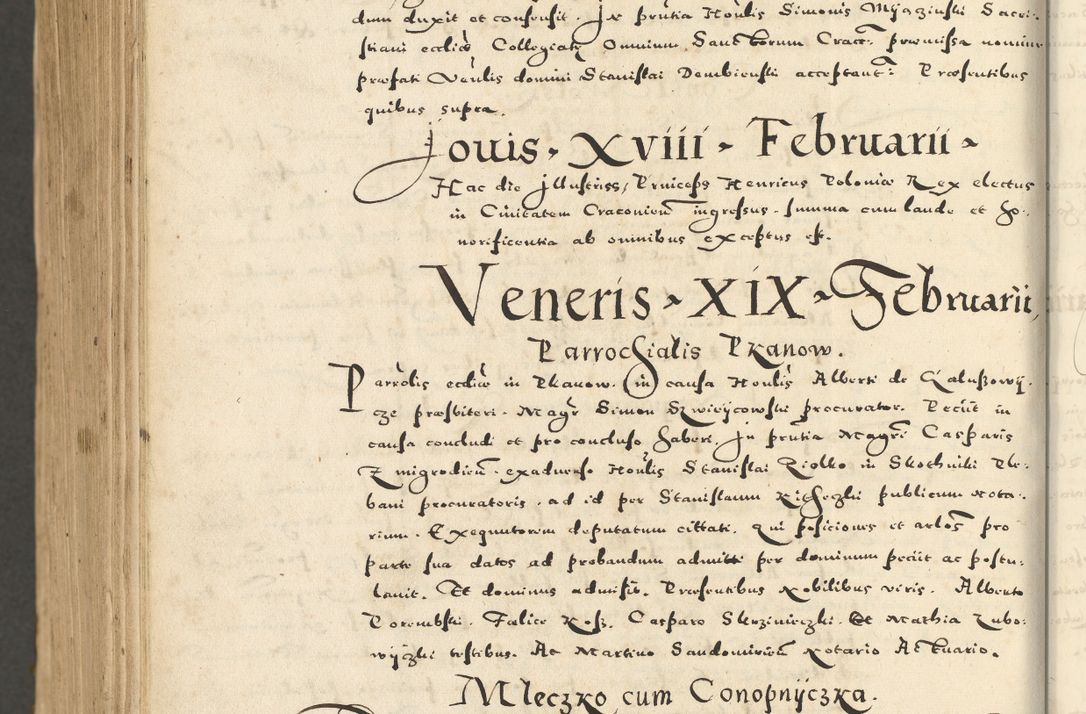 Zdjęcie nr 1150 dla obiektu archiwalnego: Acta actorum causarum sententiarum deffinitiuarum, quam interloquutoriarum, decretorum, obligationum, procuratorum etc. coram Reverendo Domino Martino Izbienski de Rusiecz Archidiacono Posnaniensis, custode et in Spiritualibus Vicario generali officiali Cracoviensis, ad Annum Domini Millesimum quingentesimum Sexagesimum Nonum cuius indictio duodecima, Pontus Sanctissimi Pii Papae Quinti Annus quartus foeliciter continuantur