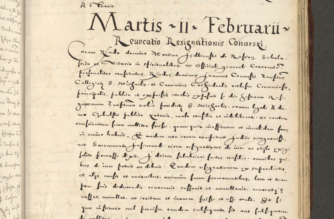 Zdjęcie nr 1141 dla obiektu archiwalnego: Acta actorum causarum sententiarum deffinitiuarum, quam interloquutoriarum, decretorum, obligationum, procuratorum etc. coram Reverendo Domino Martino Izbienski de Rusiecz Archidiacono Posnaniensis, custode et in Spiritualibus Vicario generali officiali Cracoviensis, ad Annum Domini Millesimum quingentesimum Sexagesimum Nonum cuius indictio duodecima, Pontus Sanctissimi Pii Papae Quinti Annus quartus foeliciter continuantur