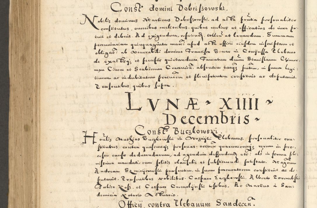 Zdjęcie nr 1114 dla obiektu archiwalnego: Acta actorum causarum sententiarum deffinitiuarum, quam interloquutoriarum, decretorum, obligationum, procuratorum etc. coram Reverendo Domino Martino Izbienski de Rusiecz Archidiacono Posnaniensis, custode et in Spiritualibus Vicario generali officiali Cracoviensis, ad Annum Domini Millesimum quingentesimum Sexagesimum Nonum cuius indictio duodecima, Pontus Sanctissimi Pii Papae Quinti Annus quartus foeliciter continuantur