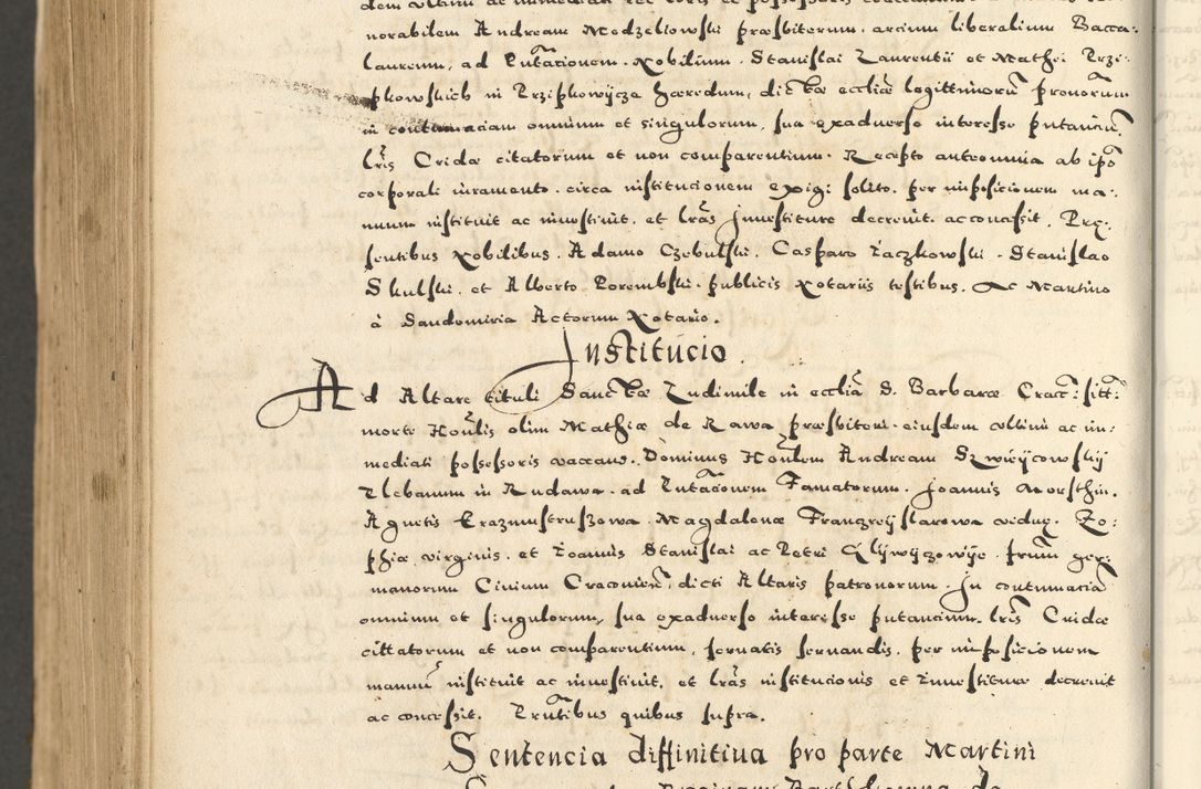 Zdjęcie nr 1112 dla obiektu archiwalnego: Acta actorum causarum sententiarum deffinitiuarum, quam interloquutoriarum, decretorum, obligationum, procuratorum etc. coram Reverendo Domino Martino Izbienski de Rusiecz Archidiacono Posnaniensis, custode et in Spiritualibus Vicario generali officiali Cracoviensis, ad Annum Domini Millesimum quingentesimum Sexagesimum Nonum cuius indictio duodecima, Pontus Sanctissimi Pii Papae Quinti Annus quartus foeliciter continuantur