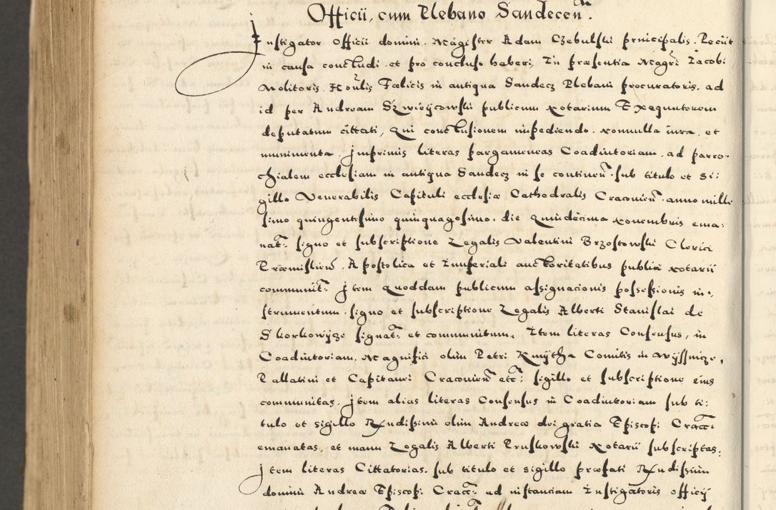 Zdjęcie nr 1092 dla obiektu archiwalnego: Acta actorum causarum sententiarum deffinitiuarum, quam interloquutoriarum, decretorum, obligationum, procuratorum etc. coram Reverendo Domino Martino Izbienski de Rusiecz Archidiacono Posnaniensis, custode et in Spiritualibus Vicario generali officiali Cracoviensis, ad Annum Domini Millesimum quingentesimum Sexagesimum Nonum cuius indictio duodecima, Pontus Sanctissimi Pii Papae Quinti Annus quartus foeliciter continuantur
