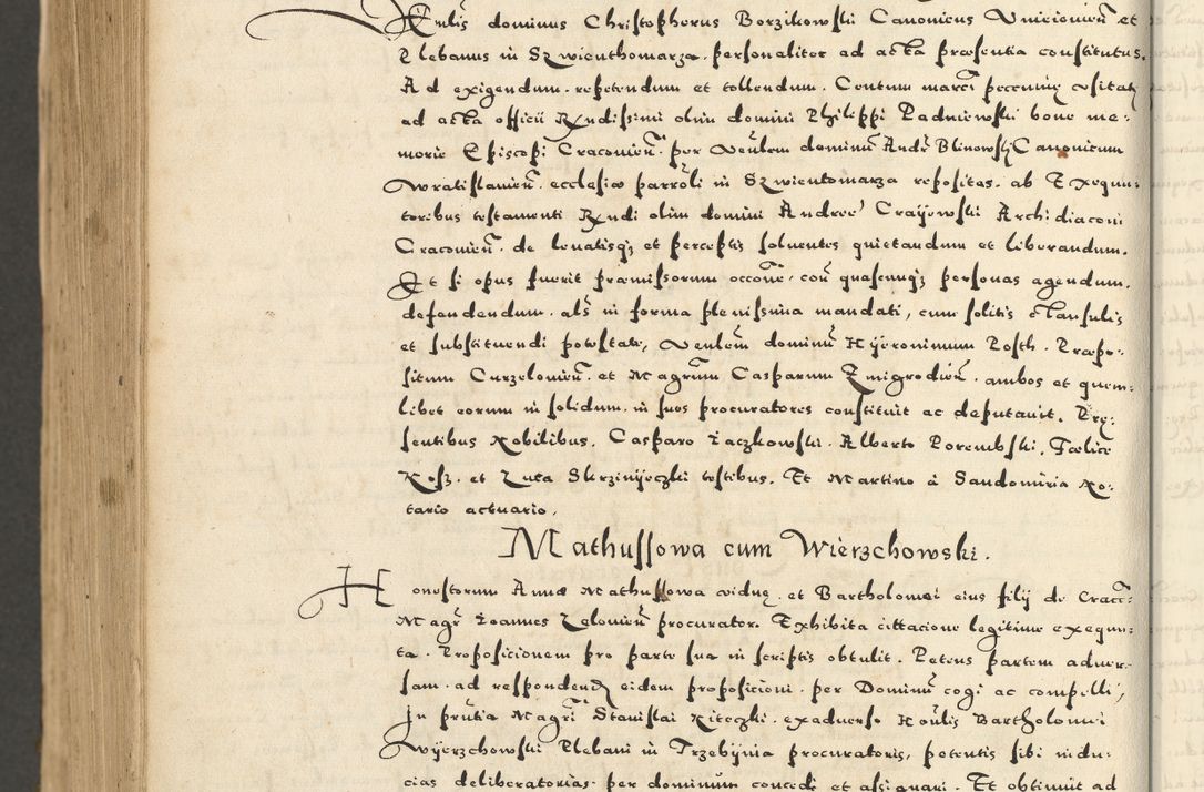 Zdjęcie nr 1082 dla obiektu archiwalnego: Acta actorum causarum sententiarum deffinitiuarum, quam interloquutoriarum, decretorum, obligationum, procuratorum etc. coram Reverendo Domino Martino Izbienski de Rusiecz Archidiacono Posnaniensis, custode et in Spiritualibus Vicario generali officiali Cracoviensis, ad Annum Domini Millesimum quingentesimum Sexagesimum Nonum cuius indictio duodecima, Pontus Sanctissimi Pii Papae Quinti Annus quartus foeliciter continuantur