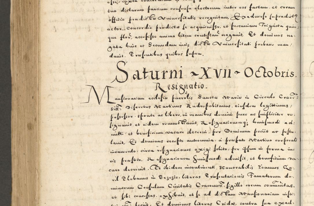 Zdjęcie nr 1072 dla obiektu archiwalnego: Acta actorum causarum sententiarum deffinitiuarum, quam interloquutoriarum, decretorum, obligationum, procuratorum etc. coram Reverendo Domino Martino Izbienski de Rusiecz Archidiacono Posnaniensis, custode et in Spiritualibus Vicario generali officiali Cracoviensis, ad Annum Domini Millesimum quingentesimum Sexagesimum Nonum cuius indictio duodecima, Pontus Sanctissimi Pii Papae Quinti Annus quartus foeliciter continuantur