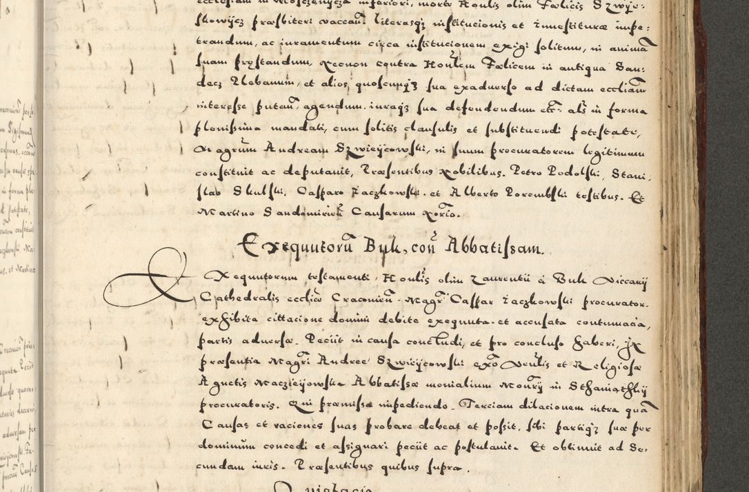 Zdjęcie nr 1057 dla obiektu archiwalnego: Acta actorum causarum sententiarum deffinitiuarum, quam interloquutoriarum, decretorum, obligationum, procuratorum etc. coram Reverendo Domino Martino Izbienski de Rusiecz Archidiacono Posnaniensis, custode et in Spiritualibus Vicario generali officiali Cracoviensis, ad Annum Domini Millesimum quingentesimum Sexagesimum Nonum cuius indictio duodecima, Pontus Sanctissimi Pii Papae Quinti Annus quartus foeliciter continuantur