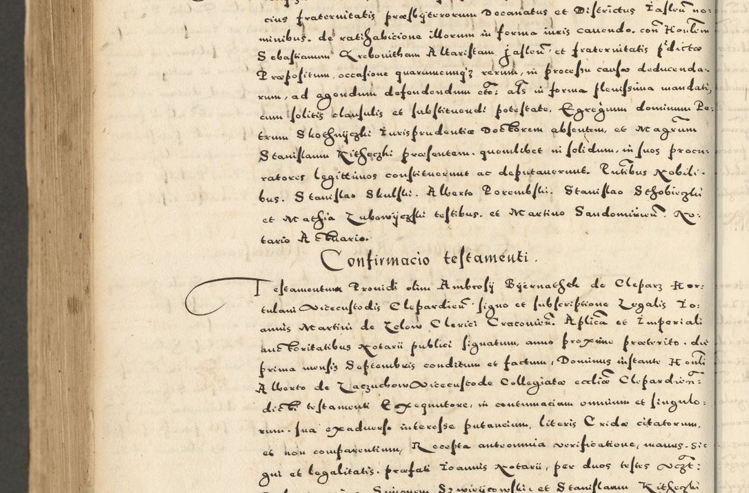 Zdjęcie nr 1058 dla obiektu archiwalnego: Acta actorum causarum sententiarum deffinitiuarum, quam interloquutoriarum, decretorum, obligationum, procuratorum etc. coram Reverendo Domino Martino Izbienski de Rusiecz Archidiacono Posnaniensis, custode et in Spiritualibus Vicario generali officiali Cracoviensis, ad Annum Domini Millesimum quingentesimum Sexagesimum Nonum cuius indictio duodecima, Pontus Sanctissimi Pii Papae Quinti Annus quartus foeliciter continuantur