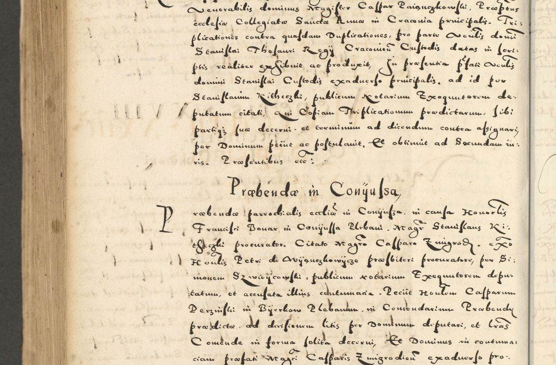 Zdjęcie nr 1046 dla obiektu archiwalnego: Acta actorum causarum sententiarum deffinitiuarum, quam interloquutoriarum, decretorum, obligationum, procuratorum etc. coram Reverendo Domino Martino Izbienski de Rusiecz Archidiacono Posnaniensis, custode et in Spiritualibus Vicario generali officiali Cracoviensis, ad Annum Domini Millesimum quingentesimum Sexagesimum Nonum cuius indictio duodecima, Pontus Sanctissimi Pii Papae Quinti Annus quartus foeliciter continuantur