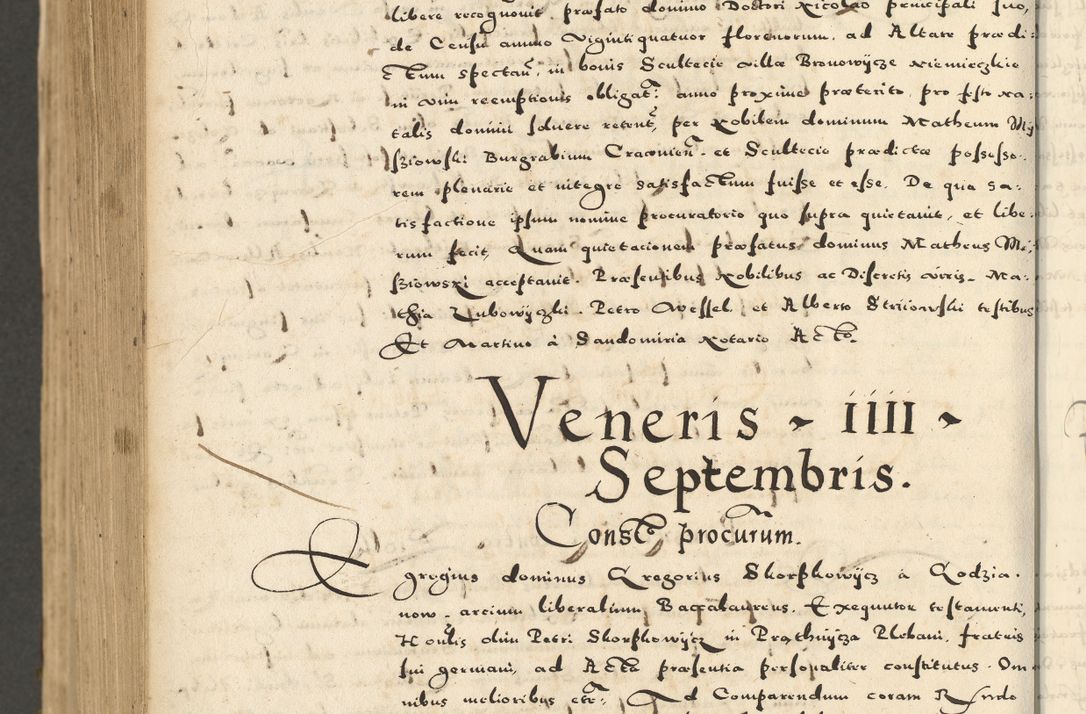 Zdjęcie nr 1034 dla obiektu archiwalnego: Acta actorum causarum sententiarum deffinitiuarum, quam interloquutoriarum, decretorum, obligationum, procuratorum etc. coram Reverendo Domino Martino Izbienski de Rusiecz Archidiacono Posnaniensis, custode et in Spiritualibus Vicario generali officiali Cracoviensis, ad Annum Domini Millesimum quingentesimum Sexagesimum Nonum cuius indictio duodecima, Pontus Sanctissimi Pii Papae Quinti Annus quartus foeliciter continuantur