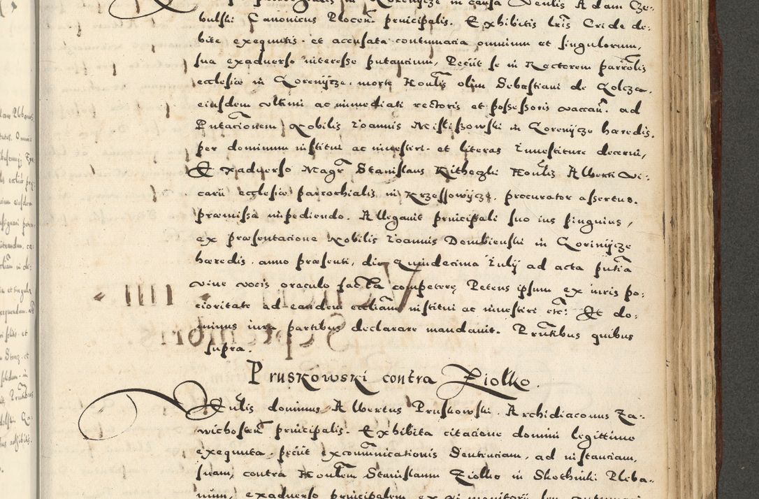 Zdjęcie nr 1033 dla obiektu archiwalnego: Acta actorum causarum sententiarum deffinitiuarum, quam interloquutoriarum, decretorum, obligationum, procuratorum etc. coram Reverendo Domino Martino Izbienski de Rusiecz Archidiacono Posnaniensis, custode et in Spiritualibus Vicario generali officiali Cracoviensis, ad Annum Domini Millesimum quingentesimum Sexagesimum Nonum cuius indictio duodecima, Pontus Sanctissimi Pii Papae Quinti Annus quartus foeliciter continuantur
