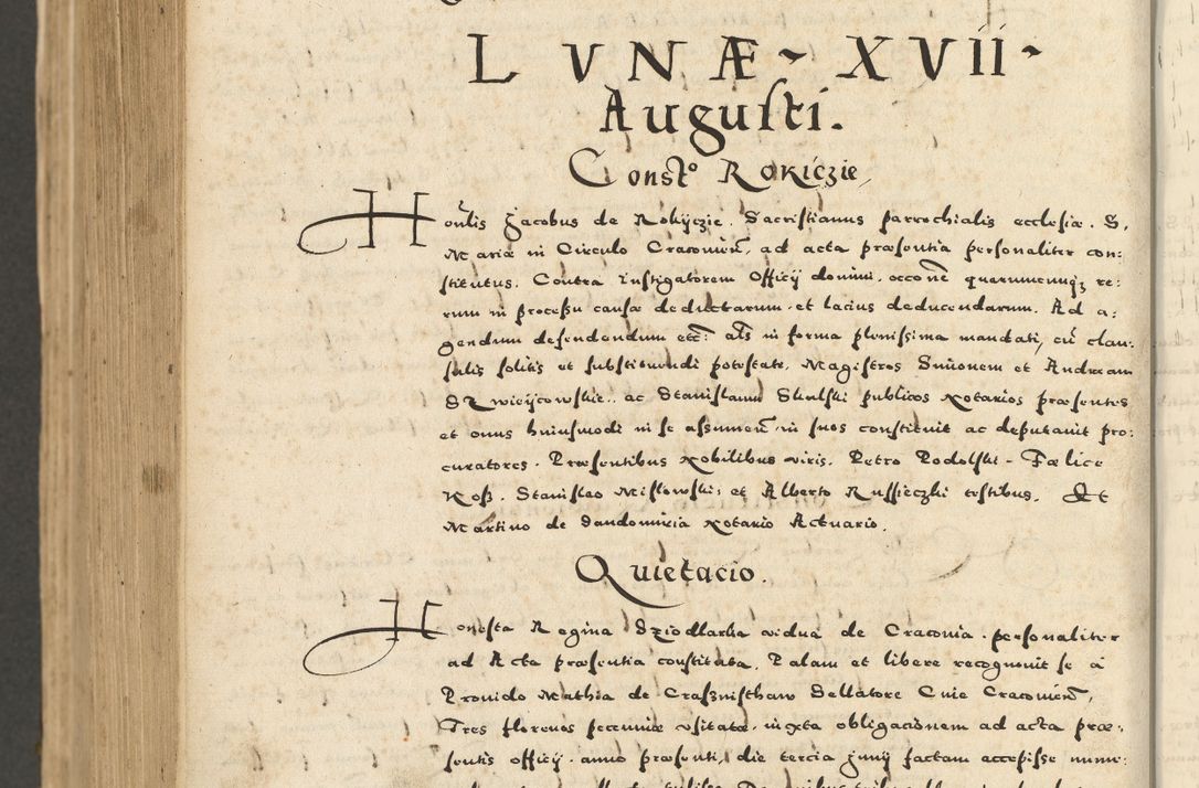 Zdjęcie nr 1022 dla obiektu archiwalnego: Acta actorum causarum sententiarum deffinitiuarum, quam interloquutoriarum, decretorum, obligationum, procuratorum etc. coram Reverendo Domino Martino Izbienski de Rusiecz Archidiacono Posnaniensis, custode et in Spiritualibus Vicario generali officiali Cracoviensis, ad Annum Domini Millesimum quingentesimum Sexagesimum Nonum cuius indictio duodecima, Pontus Sanctissimi Pii Papae Quinti Annus quartus foeliciter continuantur