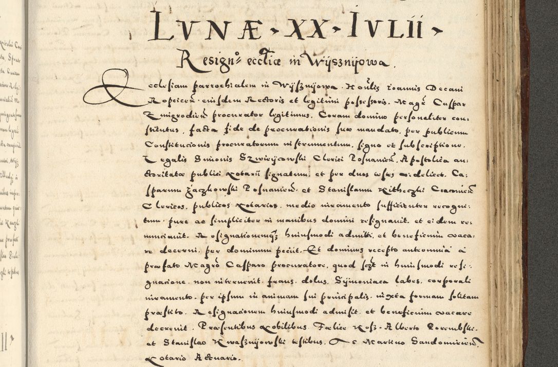 Zdjęcie nr 1015 dla obiektu archiwalnego: Acta actorum causarum sententiarum deffinitiuarum, quam interloquutoriarum, decretorum, obligationum, procuratorum etc. coram Reverendo Domino Martino Izbienski de Rusiecz Archidiacono Posnaniensis, custode et in Spiritualibus Vicario generali officiali Cracoviensis, ad Annum Domini Millesimum quingentesimum Sexagesimum Nonum cuius indictio duodecima, Pontus Sanctissimi Pii Papae Quinti Annus quartus foeliciter continuantur